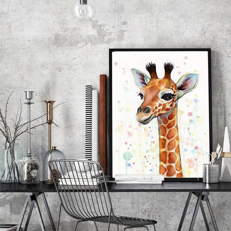 Baby Giraffe - Canvas Wall Art Painting | Bowlift