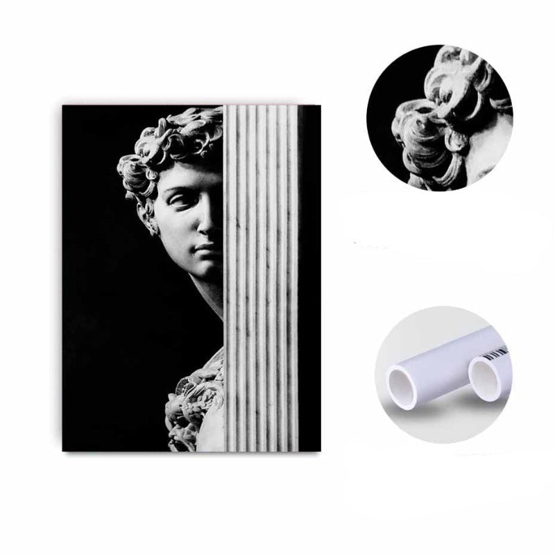 Vintage David Figure Sculpture - Canvas Wall Art Painting | Bowlift
