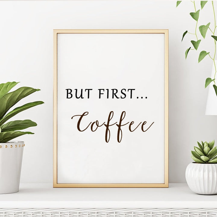 But First Coffee - Canvas Wall Art Painting | Bowlift