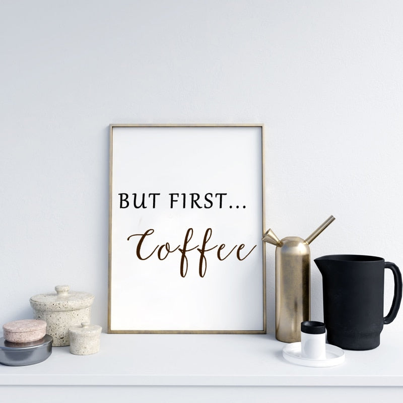 But First Coffee - Canvas Wall Art Painting | Bowlift