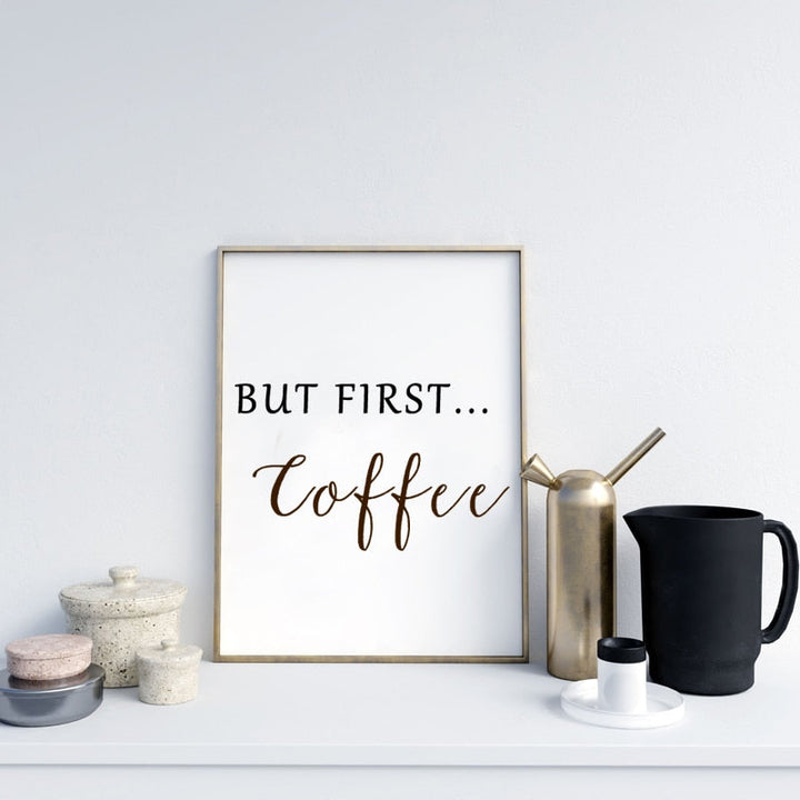 But First Coffee - Canvas Wall Art Painting | Bowlift