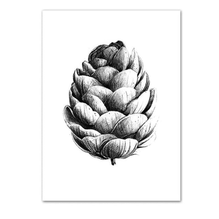 Hand Draw Pine Cone - Canvas Wall Art Painting | Bowlift