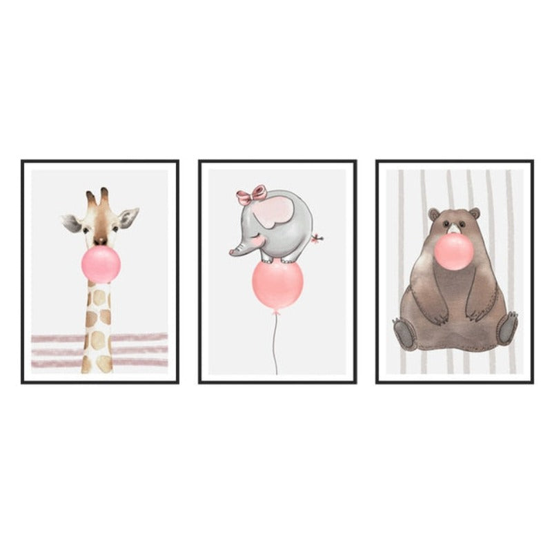 Balloon Party At Woodland - Canvas Wall Art Painting | Bowlift