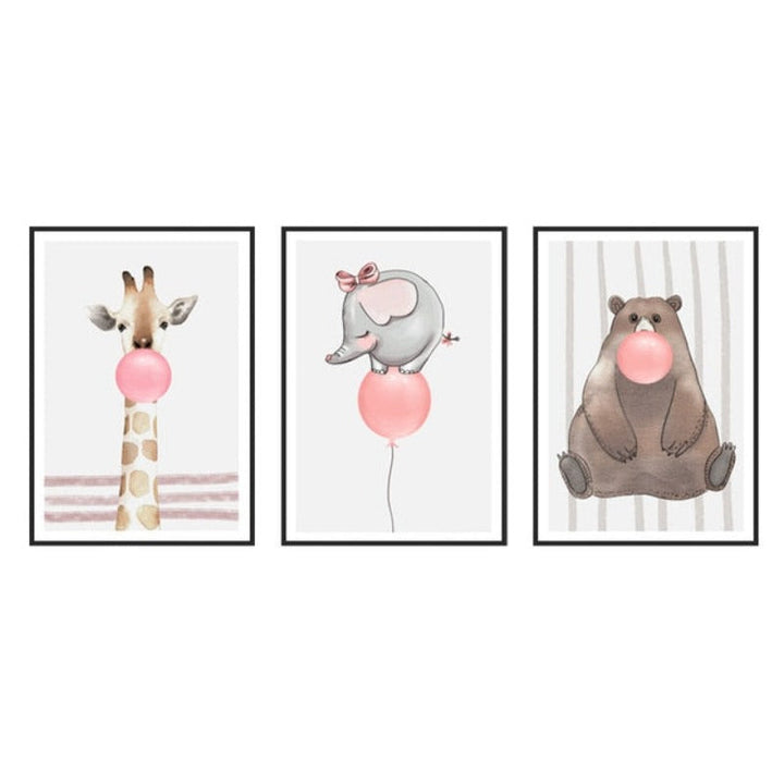Balloon Party At Woodland - Canvas Wall Art Painting | Bowlift