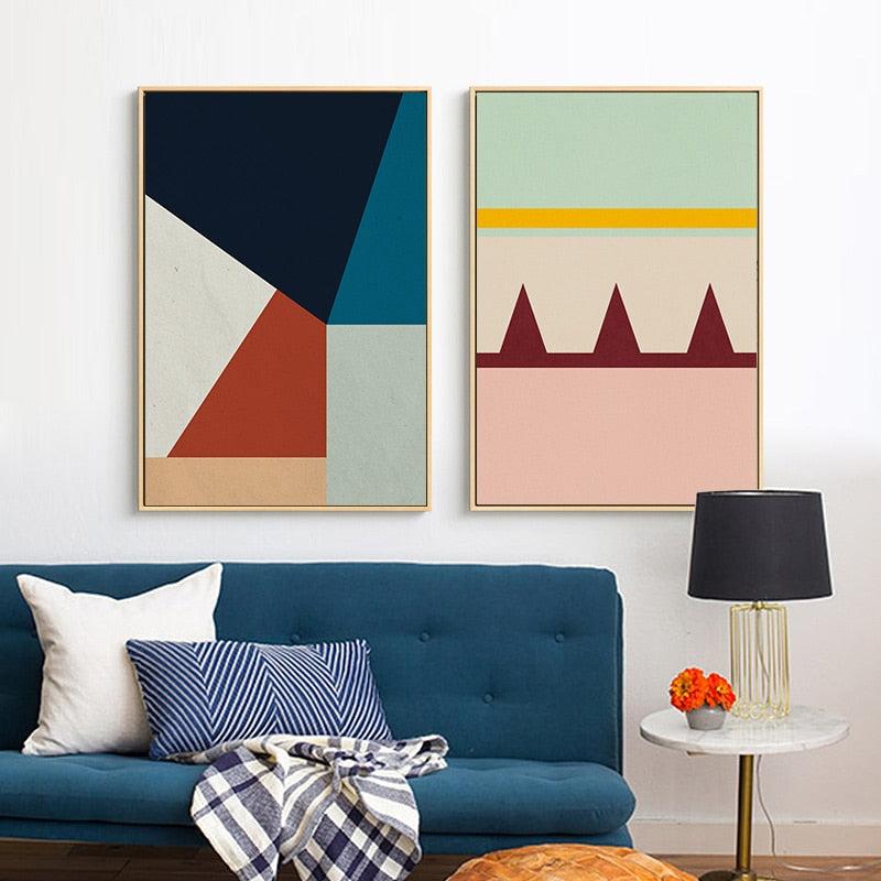 Scandinavia Geometric Prints Poster Nordic - Canvas Wall Art Painting | Bowlift