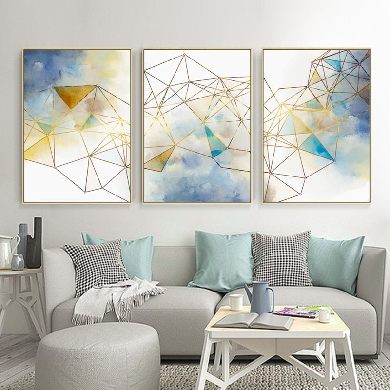 Geometric Line - Canvas Wall Art Painting | Bowlift