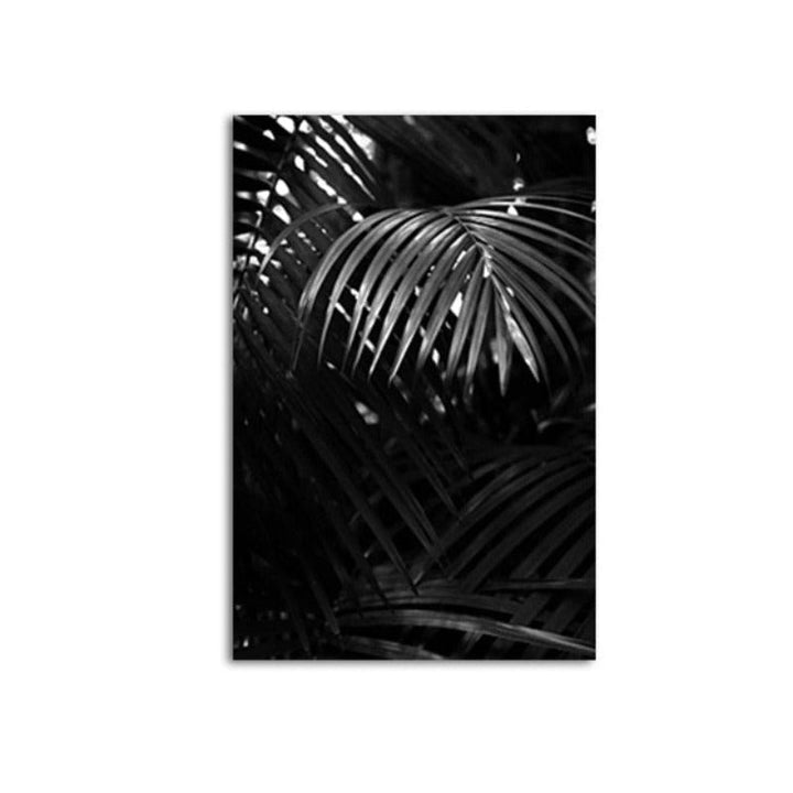 Modern Palm Coconut Tree Prints Black - Canvas Wall Art Painting | Bowlift