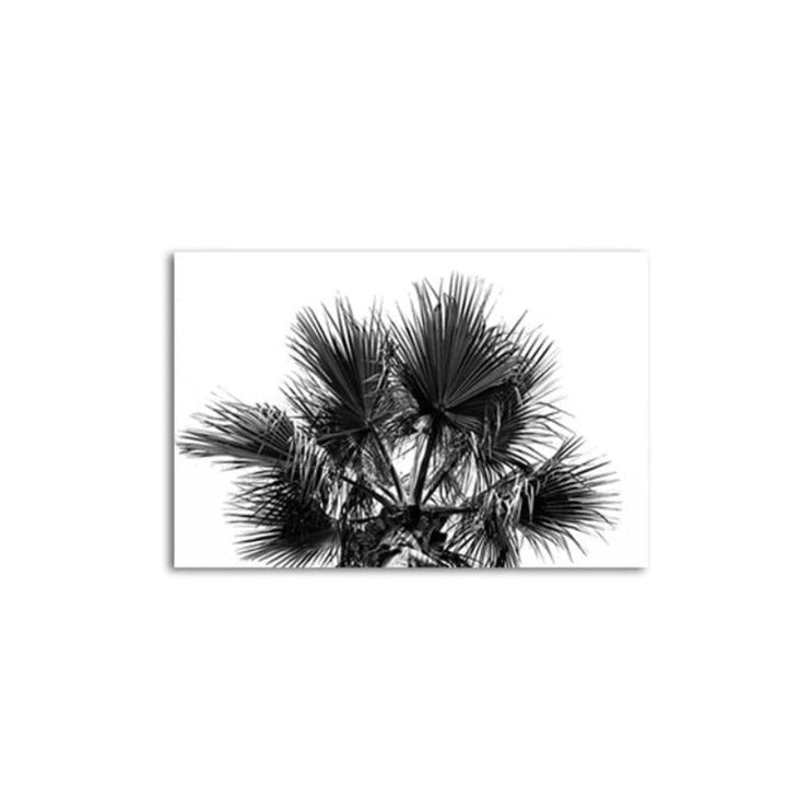 Modern Palm Coconut Tree Prints Black - Canvas Wall Art Painting | Bowlift
