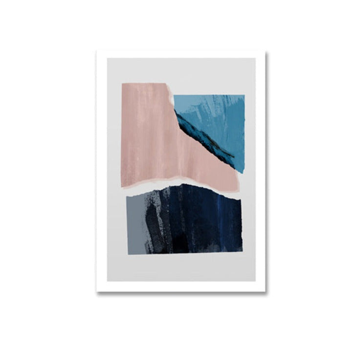 Marble Blue Pink Prints - Canvas Wall Art Painting | Bowlift