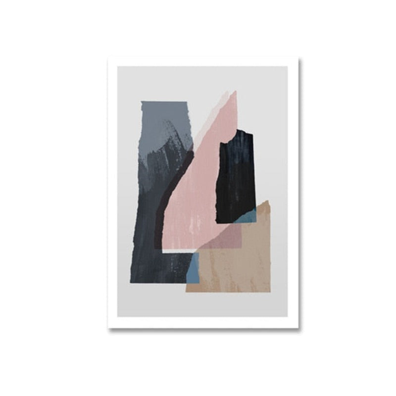 Marble Blue Pink Prints - Canvas Wall Art Painting | Bowlift