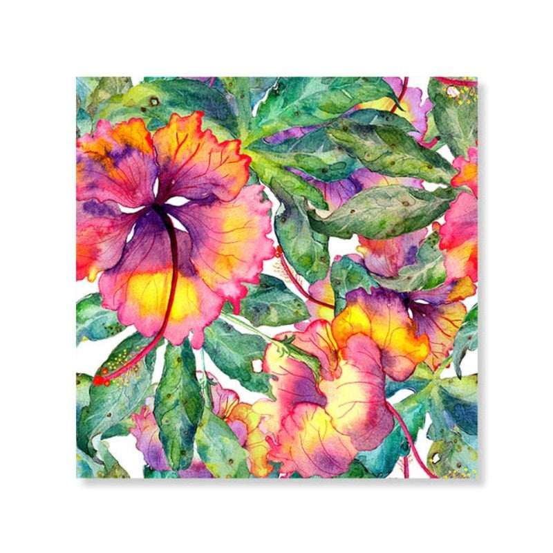 Blue Pink Floral - Canvas Wall Art Painting | Bowlift