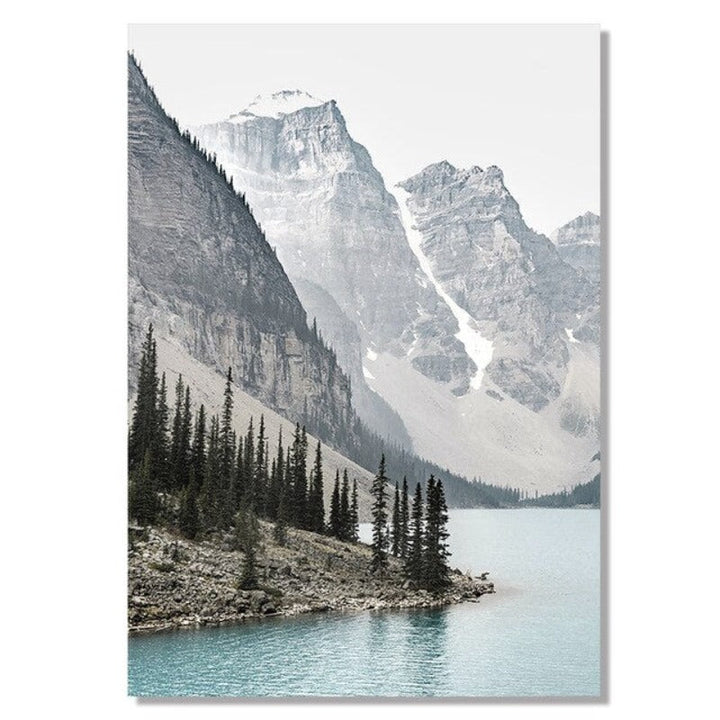 Mountain Landscape Travel Poster - Canvas Wall Art Painting | Bowlift