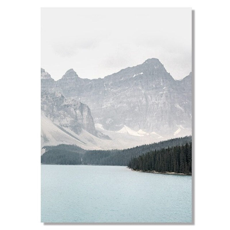 Mountain Landscape Travel Poster - Canvas Wall Art Painting | Bowlift
