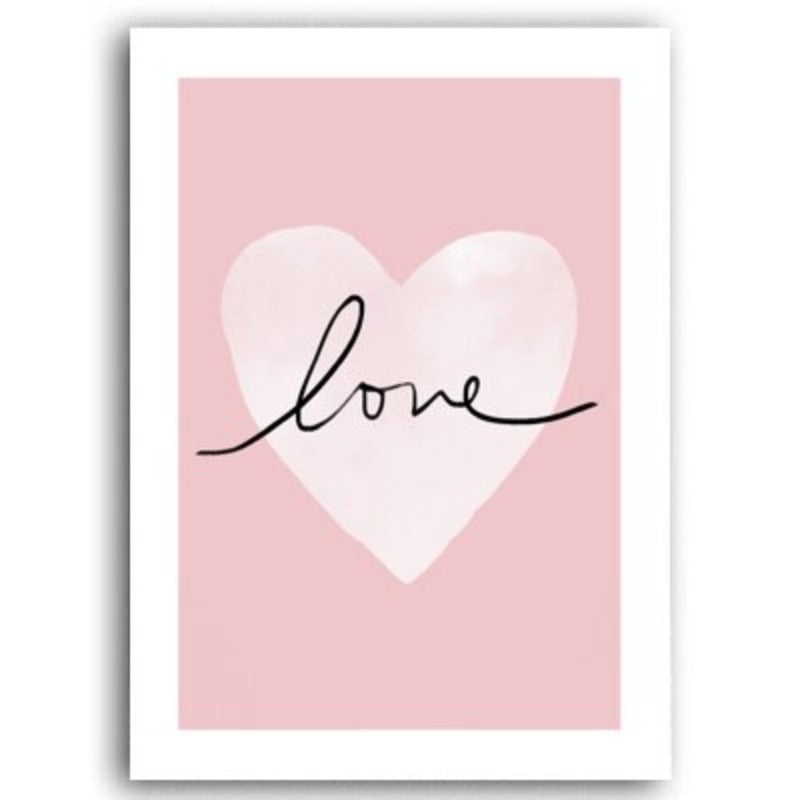 Pink Sweet-Heart Scandinavia - Canvas Wall Art Painting | Bowlift