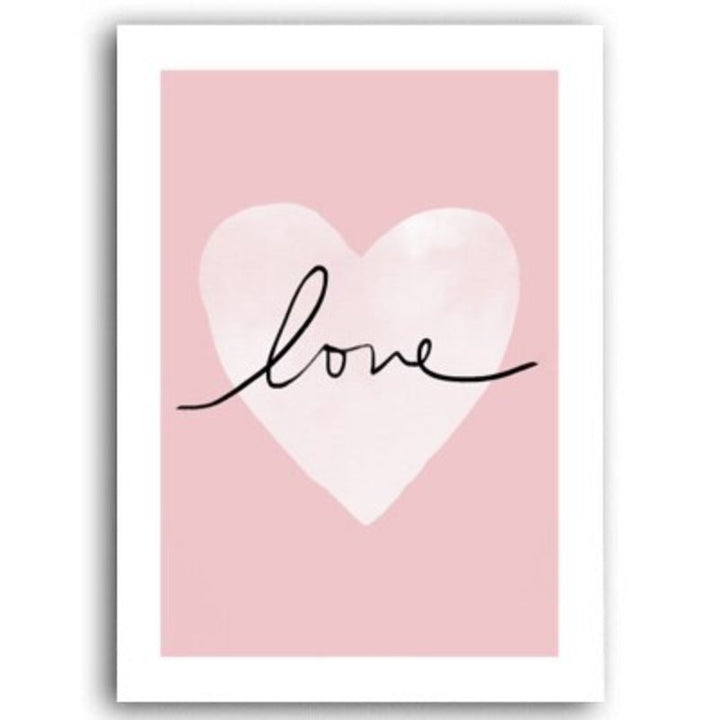 Pink Sweet-Heart Scandinavia - Canvas Wall Art Painting | Bowlift