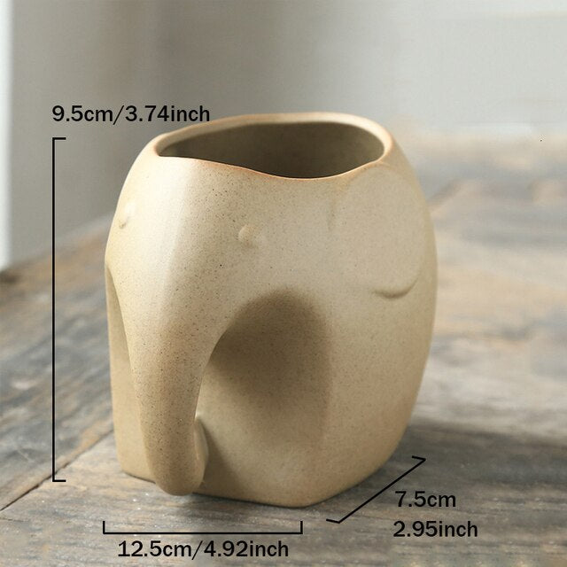 Elephant Minimal Ceramic Flower Pot | Bowlift