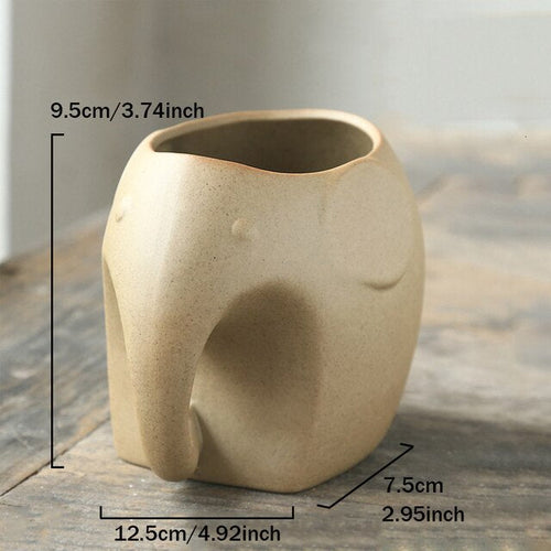 Elephant Minimal Ceramic Flower Pot | Bowlift