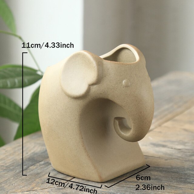 Elephant Minimal Ceramic Flower Pot | Bowlift
