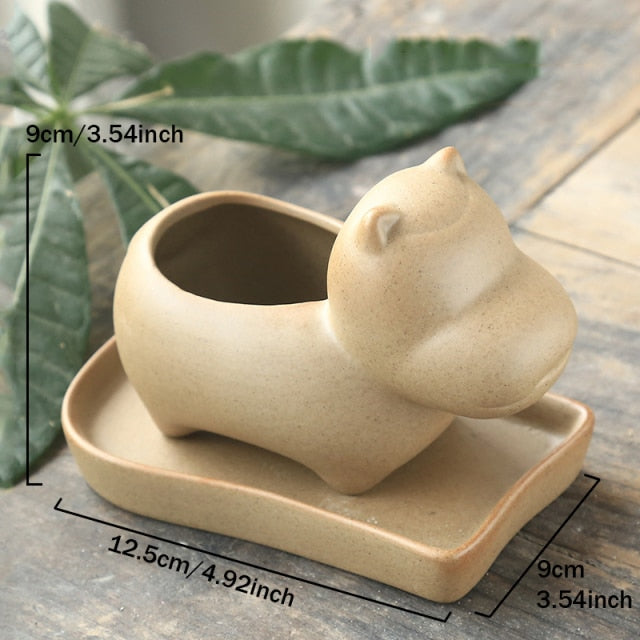 Elephant Minimal Ceramic Flower Pot | Bowlift