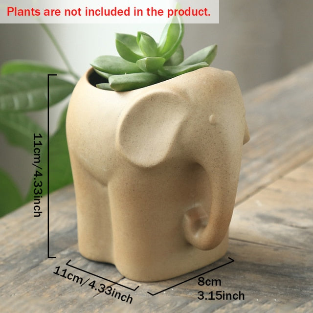 Elephant Minimal Ceramic Flower Pot | Bowlift