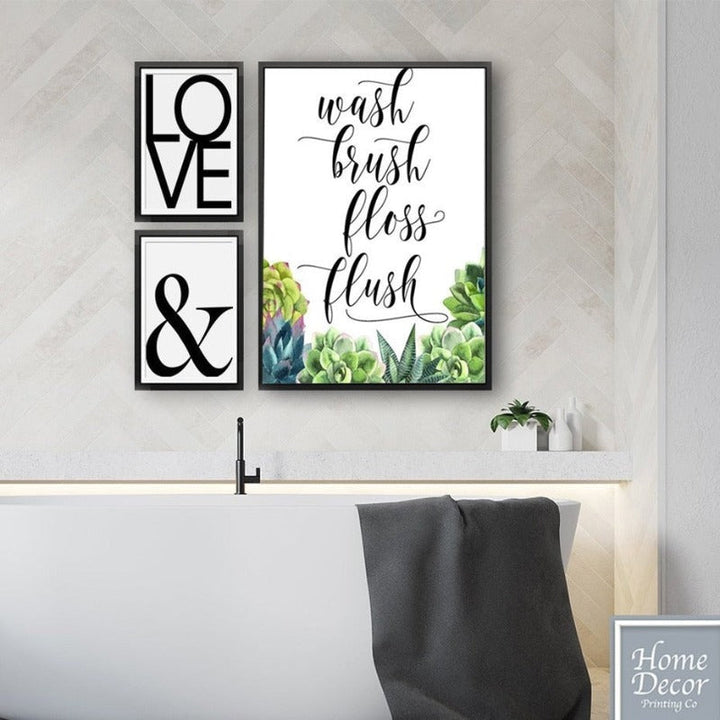 Modern Wash brush Floss Flush Cactus Print - Canvas Wall Art Painting | Bowlift
