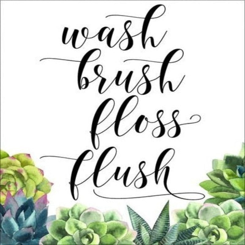 Modern Wash brush Floss Flush Cactus Print - Canvas Wall Art Painting | Bowlift