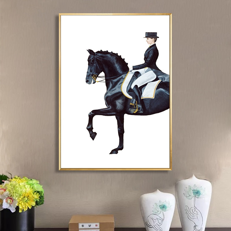 Luxurious Figure Horse  - Canvas Wall Art Painting | Bowlift