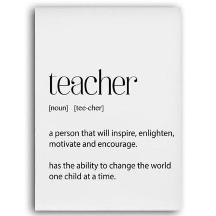 Teacher Gifts Definition Appreciation - Canvas Wall Art Painting | Bowlift
