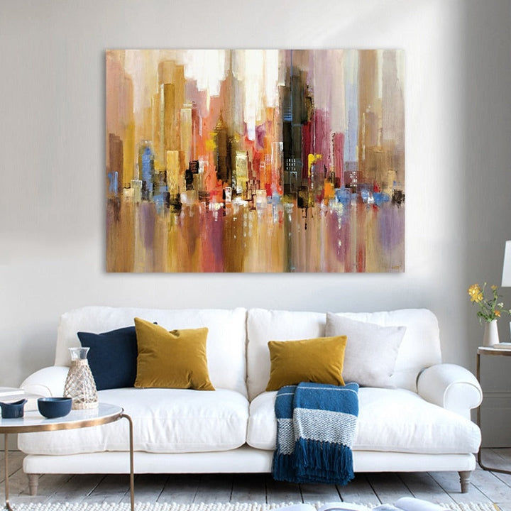 Reflection Of City - Canvas Wall Art Painting | Bowlift