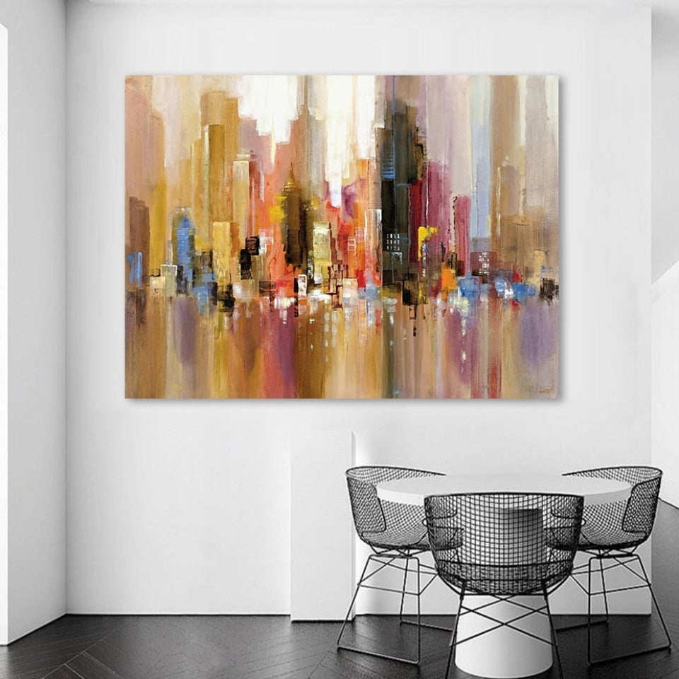 Reflection Of City - Canvas Wall Art Painting | Bowlift