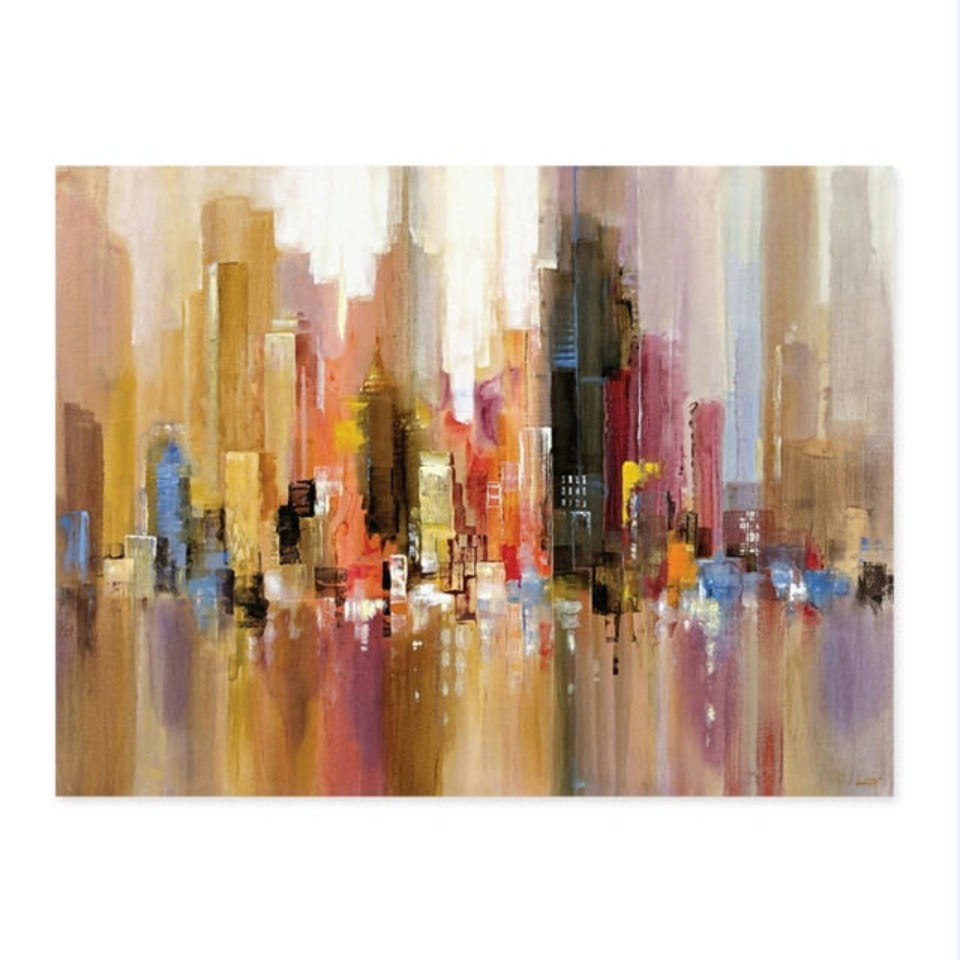 Reflection Of City - Canvas Wall Art Painting | Bowlift