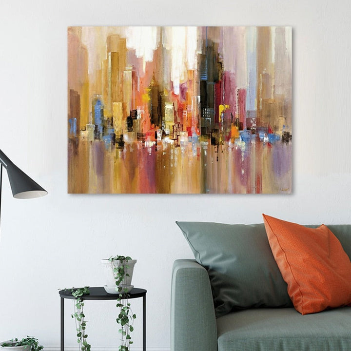 Reflection Of City - Canvas Wall Art Painting | Bowlift