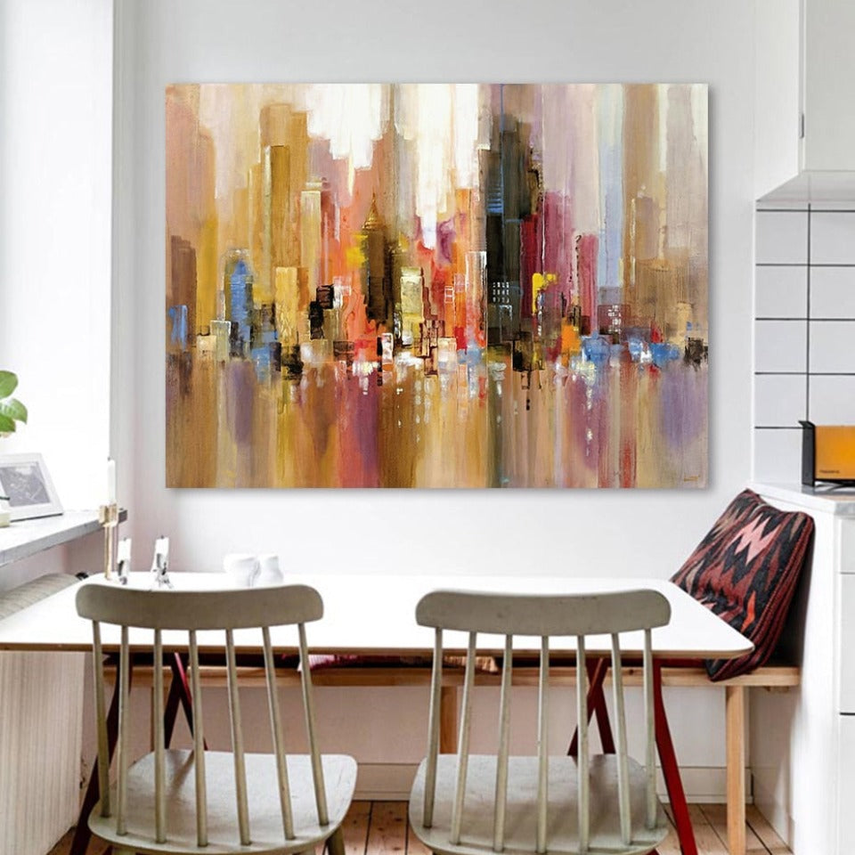 Reflection Of City - Canvas Wall Art Painting | Bowlift