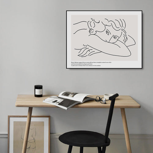 Vintage Abstract Figure Dove Minimalist - Canvas Wall Art Painting | Bowlift