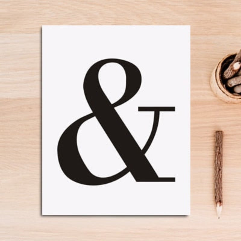 Ampersand Symbol - Canvas Wall Art Painting | Bowlift