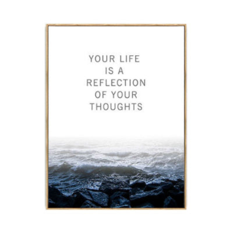 Nordic Seascape Inspiring Life Quote - Canvas Wall Art Painting | Bowlift