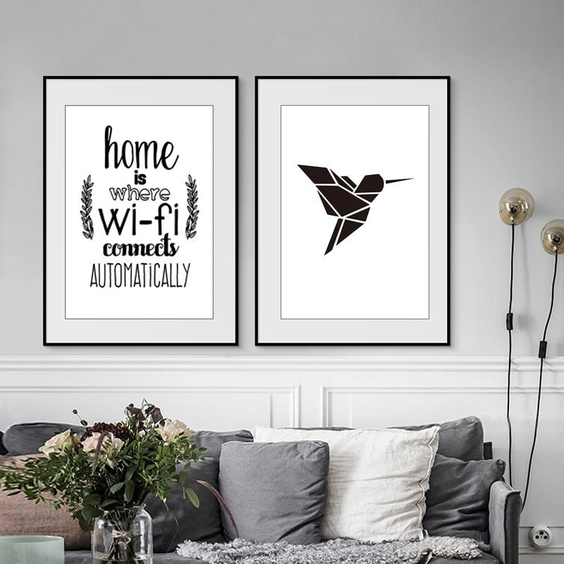 Home Quotes Minimalist Nordic  - Canvas Wall Art Painting | Bowlift