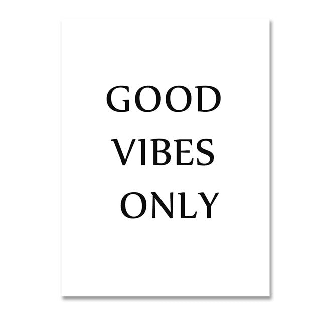 Show Good Vibes Only Quote - Canvas Wall Art Painting | Bowlift