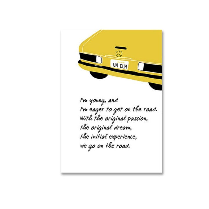 Modern Yellow Dream Letters Prints Poster  - Canvas Wall Art Painting | Bowlift