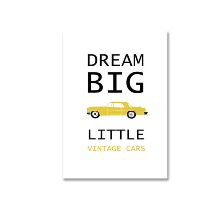 Modern Yellow Dream Letters Prints Poster  - Canvas Wall Art Painting | Bowlift