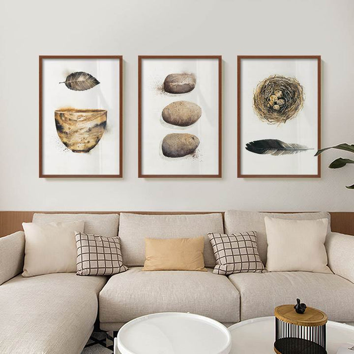Vintage Abstract Beautiful Feather - Canvas Wall Art Painting | Bowlift