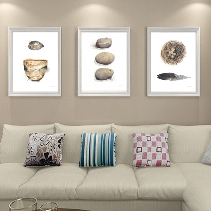 Vintage Abstract Beautiful Feather - Canvas Wall Art Painting | Bowlift