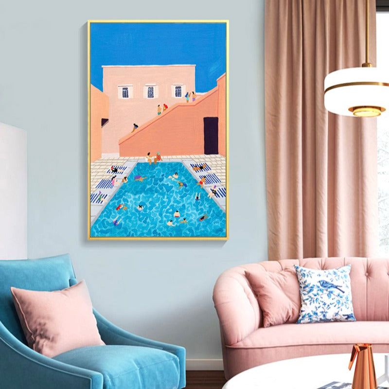 Summer Swimming Party Wall Art Pictures - Canvas Wall Art Painting | Bowlift