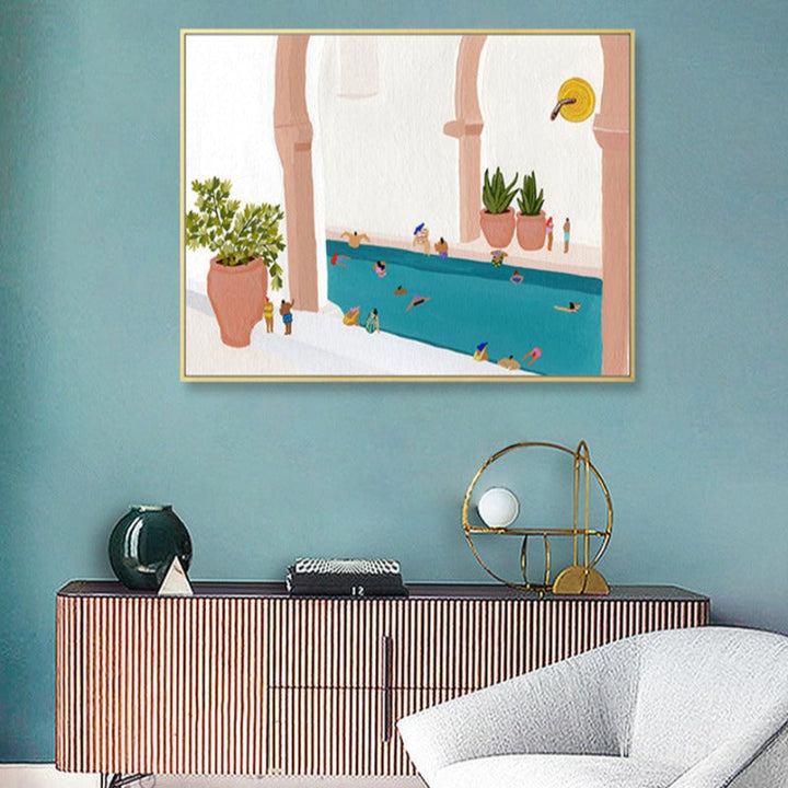 Summer Swimming Party Wall Art Pictures - Canvas Wall Art Painting | Bowlift