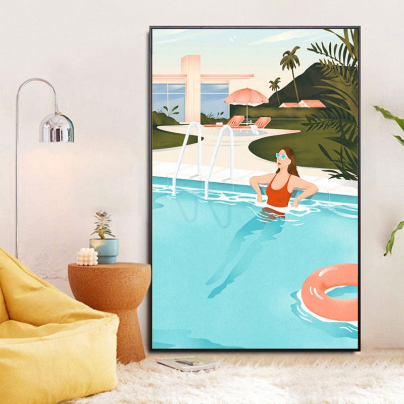 Summer Swimming Party Wall Art Pictures - Canvas Wall Art Painting | Bowlift