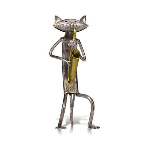 3 Mini Musician Cats Modern Sculpture | Bowlift