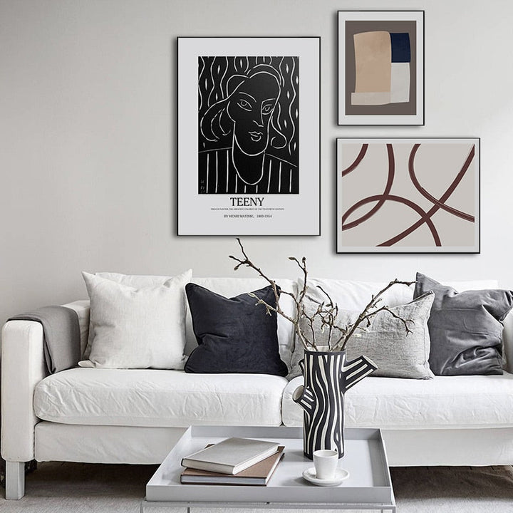 Geometric Europe Figure - Canvas Wall Art Painting | Bowlift