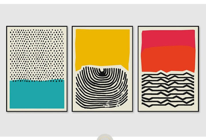 Multicolored Abstract Geometric Wall Art  - Canvas Wall Art Painting | Bowlift