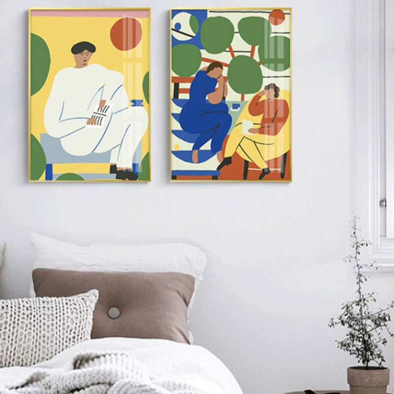 Flowers Drawing Abstract  - Canvas Wall Art Painting | Bowlift