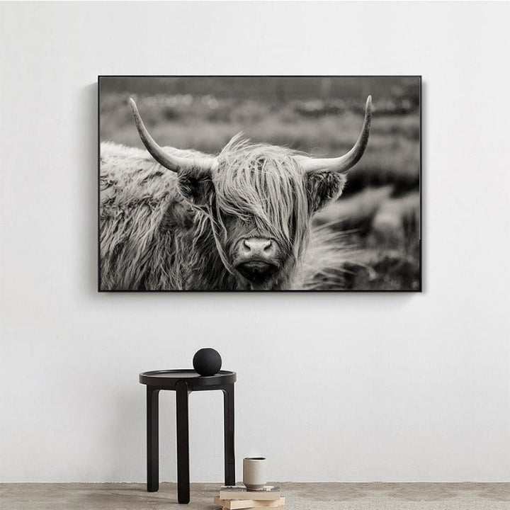Scottish Highland Catt Cow Yak Animal Poster Wall Art - Canvas Wall Art Painting | Bowlift